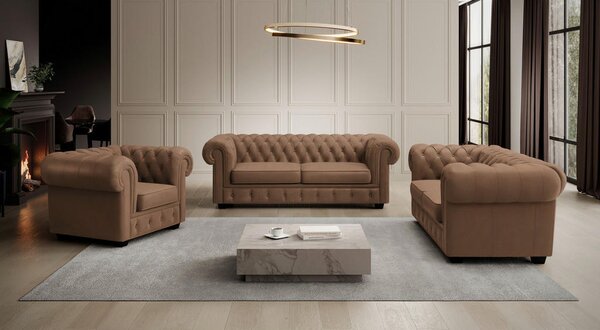 CHESTERFIELD FOTELJ, rjava tekstil