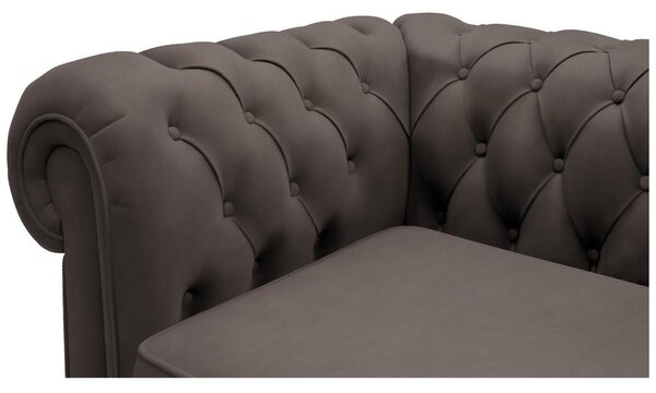CHESTERFIELD ZOFA, sivorjava tekstil