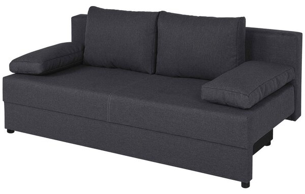ZOFA S POSTELJNO FUNKCIJO, temno siva tekstil, leseni material