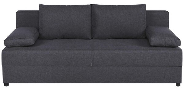 ZOFA S POSTELJNO FUNKCIJO, temno siva tekstil, leseni material