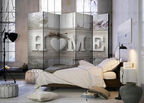 Artgeist Paravan Inscription Home I, 5-Delni, Dvostranski