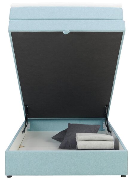 BOXSPRING POSTELJA 120 cm x 200 cm , tekstil svetlo modra