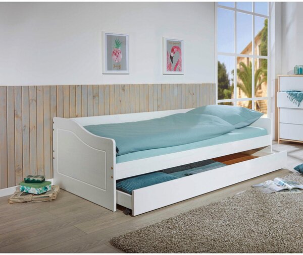 RAZTEGLJIVA POSTELJA 90 cm x 190 cm , bela