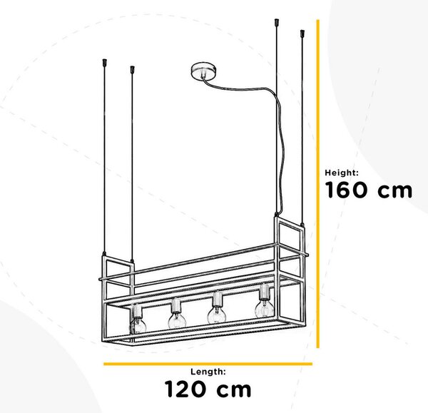VISEČA SVETILKA 100/20/160 cm E27