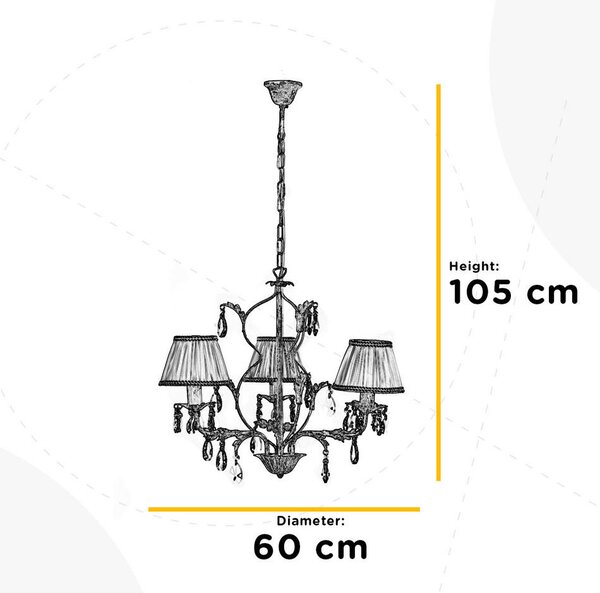KRISTALNA VISEČA SVETILKA 60/105 cm E14
