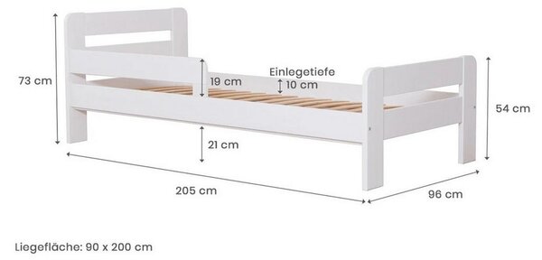 Livetastic Postelja Bennet, 90x200cm, 1x Letveno Dno, Brez Vzmetnice