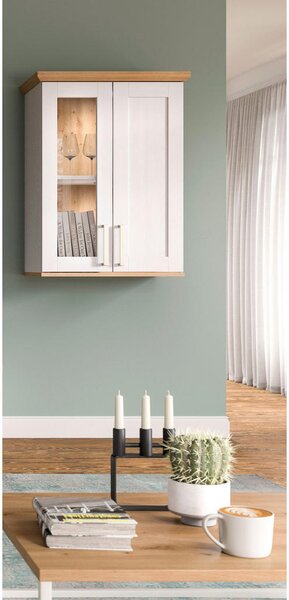 VITRINA, bela, hrast artisan