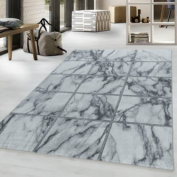 TKANA PREPROGA Naxos 3816 silber 140/200 cm tkano srebrne barve