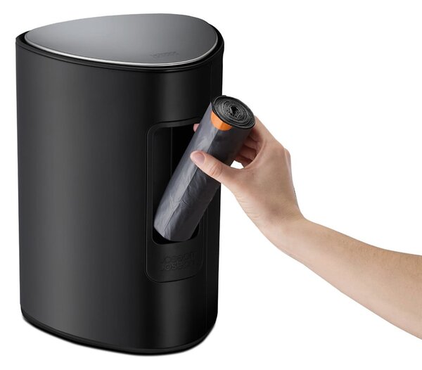 Mat črn jeklen koš za smeti s pedalom 5 l EasyStore Luxe – Joseph Joseph