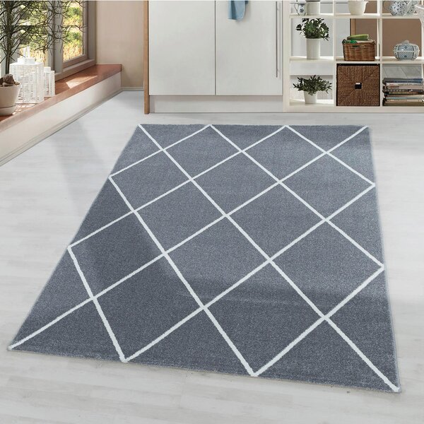 PREPROGA Z VISOKIM FLOROM Rio 4601 silber 80/150 cm tkano srebrne barve