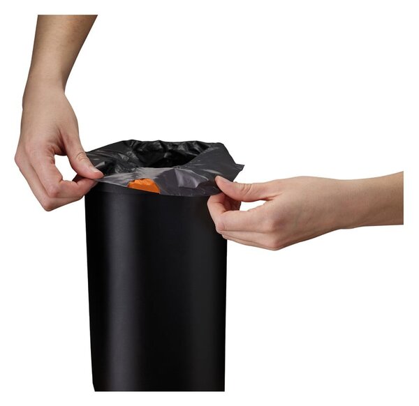 Mat črn jeklen koš za smeti s pedalom 5 l EasyStore Luxe – Joseph Joseph