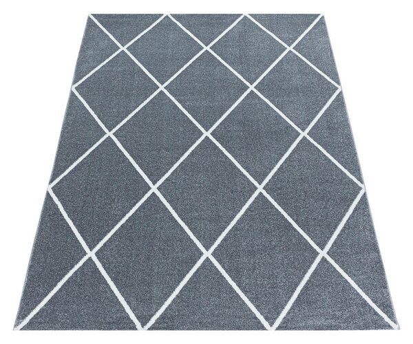 PREPROGA Z VISOKIM FLOROM Rio 4601 silber 80/150 cm tkano srebrne barve