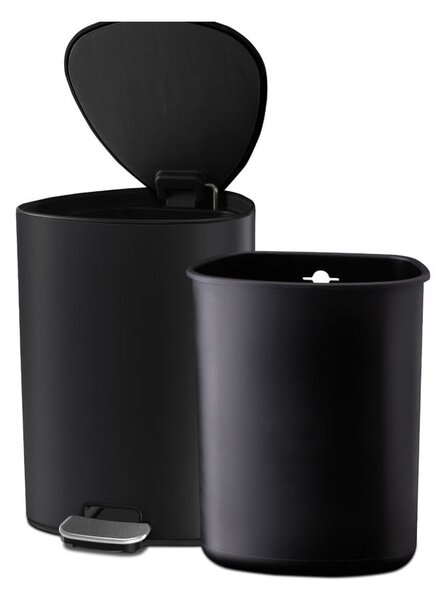 Mat črn jeklen koš za smeti s pedalom 5 l EasyStore Luxe – Joseph Joseph