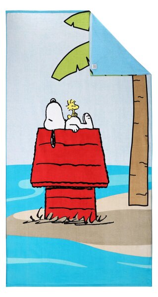 BRISAČA ZA NA PLAŽO Vacation Snoopy 100/180 cm rdeča