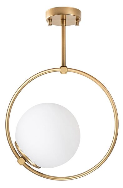Bela/medeninasta stropna svetilka s steklenim senčilom 39x26 cm Dolunay – Opviq lights