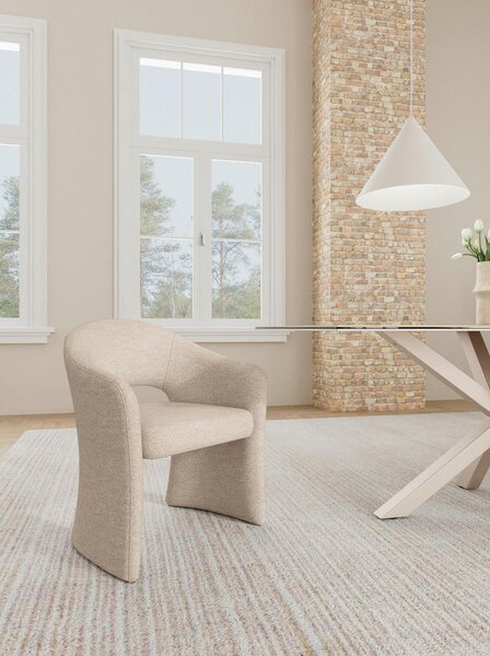 NASLANJAČ, kovina, tekstil, leseni material bež