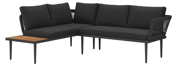 LOUNGE GARNITURA akacija v celoti masivno ogljikovo jeklo