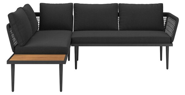 LOUNGE GARNITURA akacija v celoti masivno ogljikovo jeklo