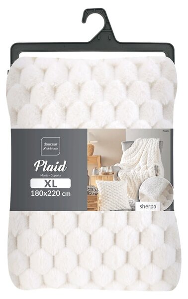 Kremno bela odeja iz mikropliša 180x220 cm Frosty – douceur d'intérieur