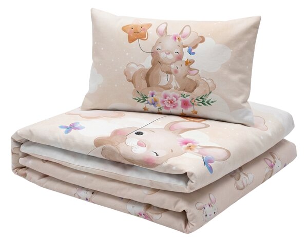 Bombažna posteljnina za posteljico BUNNY STAR bež Dimenzije posteljnine: 40 x 60 cm | 100 x 135 cm