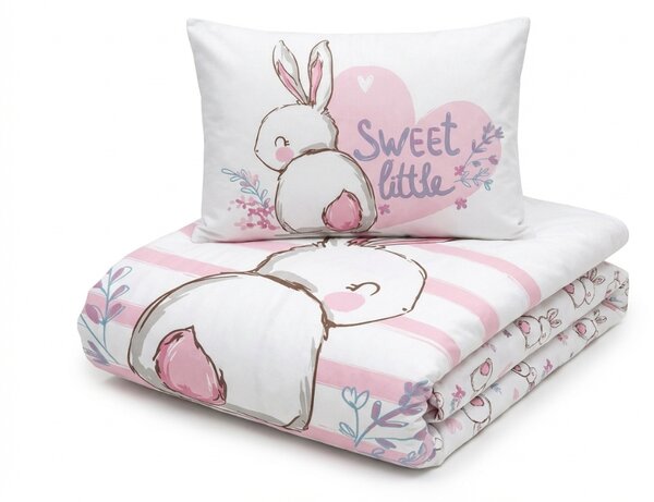 Bombažna posteljnina za posteljico BUNNY SWEET bela Dimenzije posteljnine: 40 x 60 cm | 100 x 135 cm