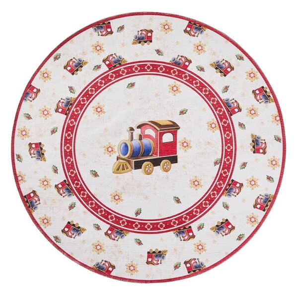 Rdeča okrogla preproga z božičnim motivom ø 160 cm Toy's Delight Train – Villeroy&Boch