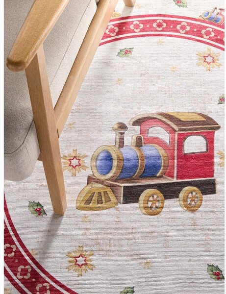Rdeča okrogla preproga z božičnim motivom ø 160 cm Toy's Delight Train – Villeroy&Boch