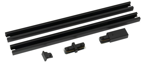 Moderni 1-fazni tračni sistem za razsvetljavo črne barve 50 cm Set 2 - Iconic