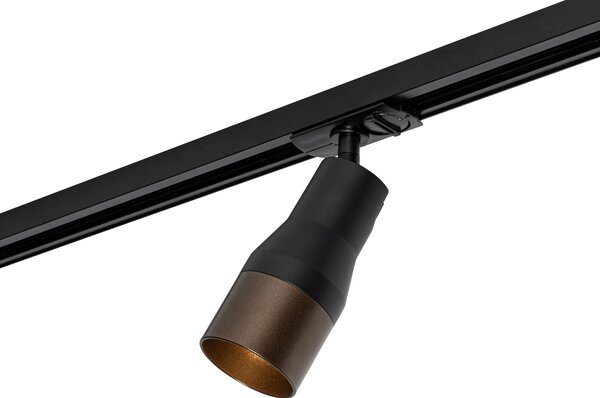 Moderni reflektor črn s temno bronasto barvo za tirni sistem 1-fazni - Iconic Kohua