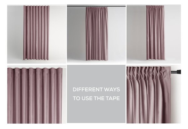 Svetlo rjava žametna zavesa za delno zatemnitev 140x245 cm Pleat – Restilo