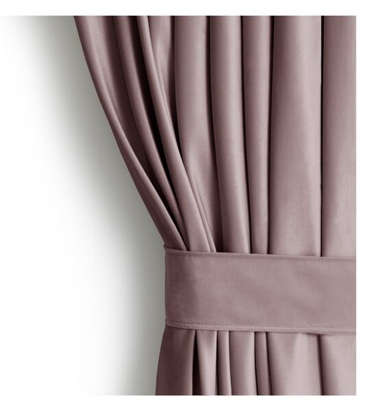 Svetlo rjava žametna zavesa za delno zatemnitev 140x245 cm Pleat – Restilo