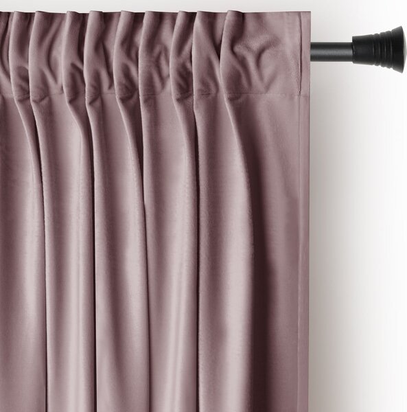 Svetlo rjava žametna zavesa za delno zatemnitev 140x245 cm Pleat – Restilo