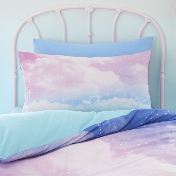 Modra/rožnata enojna otroška posteljnina 135x200 cm Ombre Rainbow Clouds – Catherine Lansfield