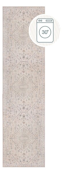 Kremno bel pralen tekač 60x230 cm Teo Traditional – Flair Rugs
