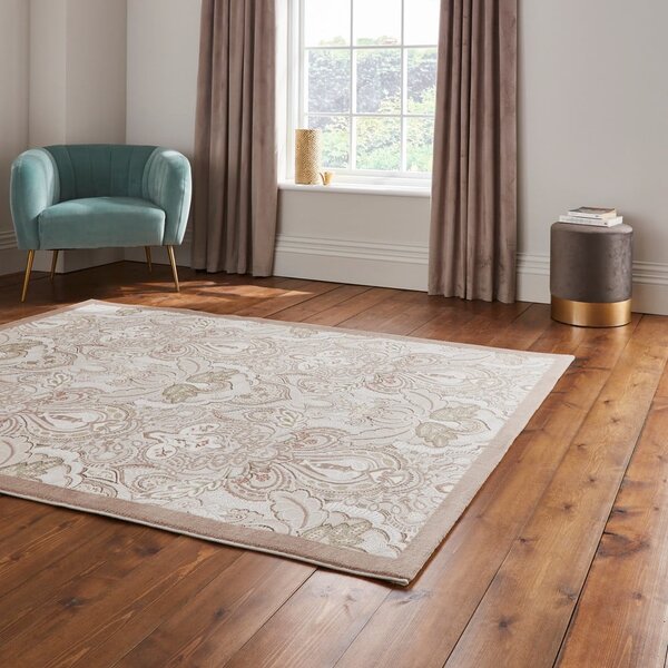 Kremno bela preproga 120x170 cm Damask Bronze – Think Rugs
