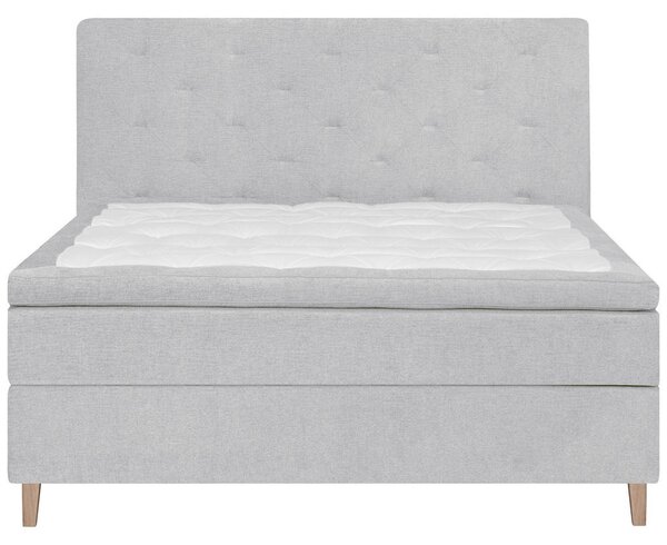 POSTELJA BOXSPRING 160 cm x 200 cm , tekstil svetlo siva