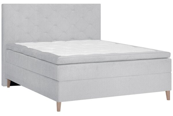 POSTELJA BOXSPRING 160 cm x 200 cm , tekstil svetlo siva