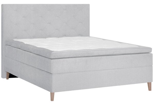 POSTELJA BOXSPRING 180 cm x 200 cm , tekstil svetlo siva