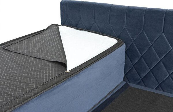 POSTELJA Z VZMETNICO 164 cm x 200 cm , les, tekstil, leseni material modra