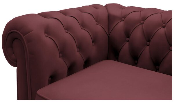 CHESTERFIELD ZOFA, bordo tekstil