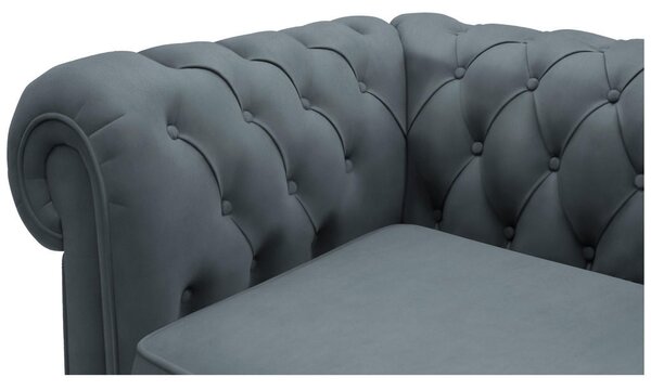 CHESTERFIELD ZOFA, sivomodra tekstil