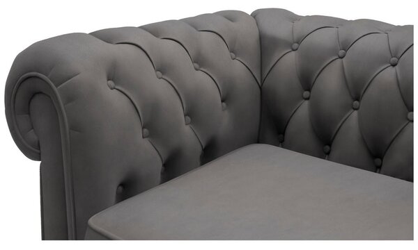 CHESTERFIELD ZOFA, siva tekstil