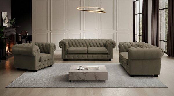 CHESTERFIELD ZOFA, umazano rjava tekstil