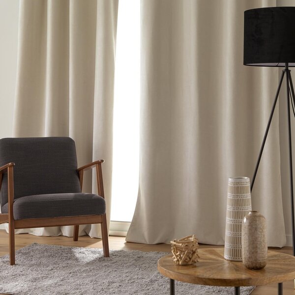 Bež žametna zavesa 140x260 cm Olympe – douceur d'intérieur