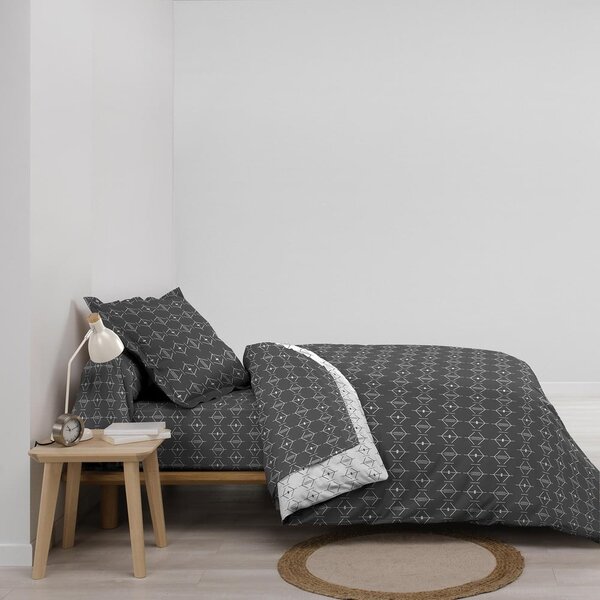 Temno siva enojna bombažna prevleka za odejo 140x200 cm Aristide – douceur d'intérieur