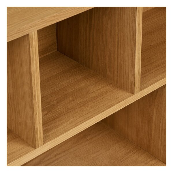 Regal v hrastovem dekorju v naravni barvi 112x104,5x30 cm Oshawa – House Nordic
