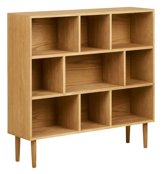 Regal v hrastovem dekorju v naravni barvi 112x104,5x30 cm Oshawa – House Nordic