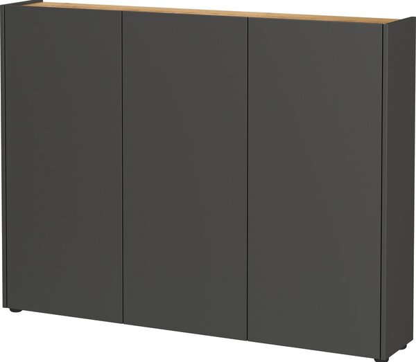 Antracitno siva omarica v hrastovem dekorju 138x105x25 cm Libbiano – Germania