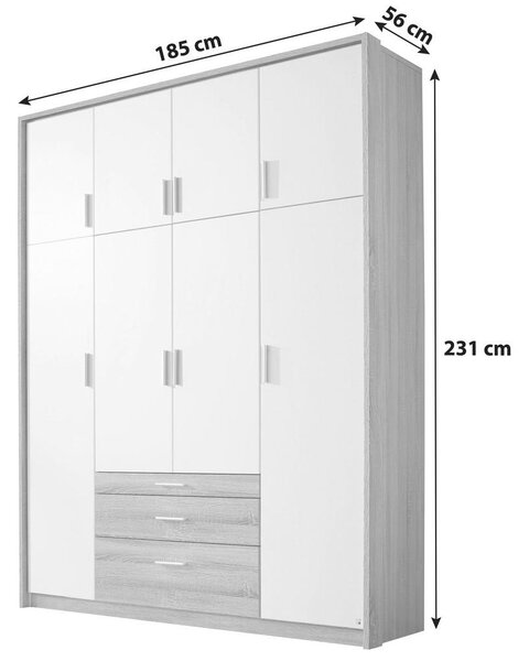 Modern Living Omara S Klasičnimi Vrati Hildesheim, Bela, Siva