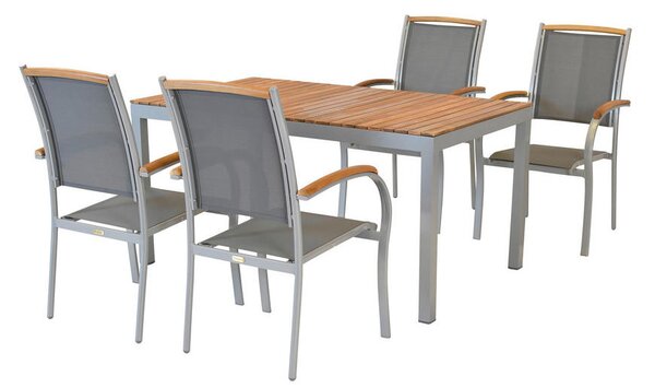 VRTNA GARNITURA SIENA aluminij siva, naravne barve, srebrne barve